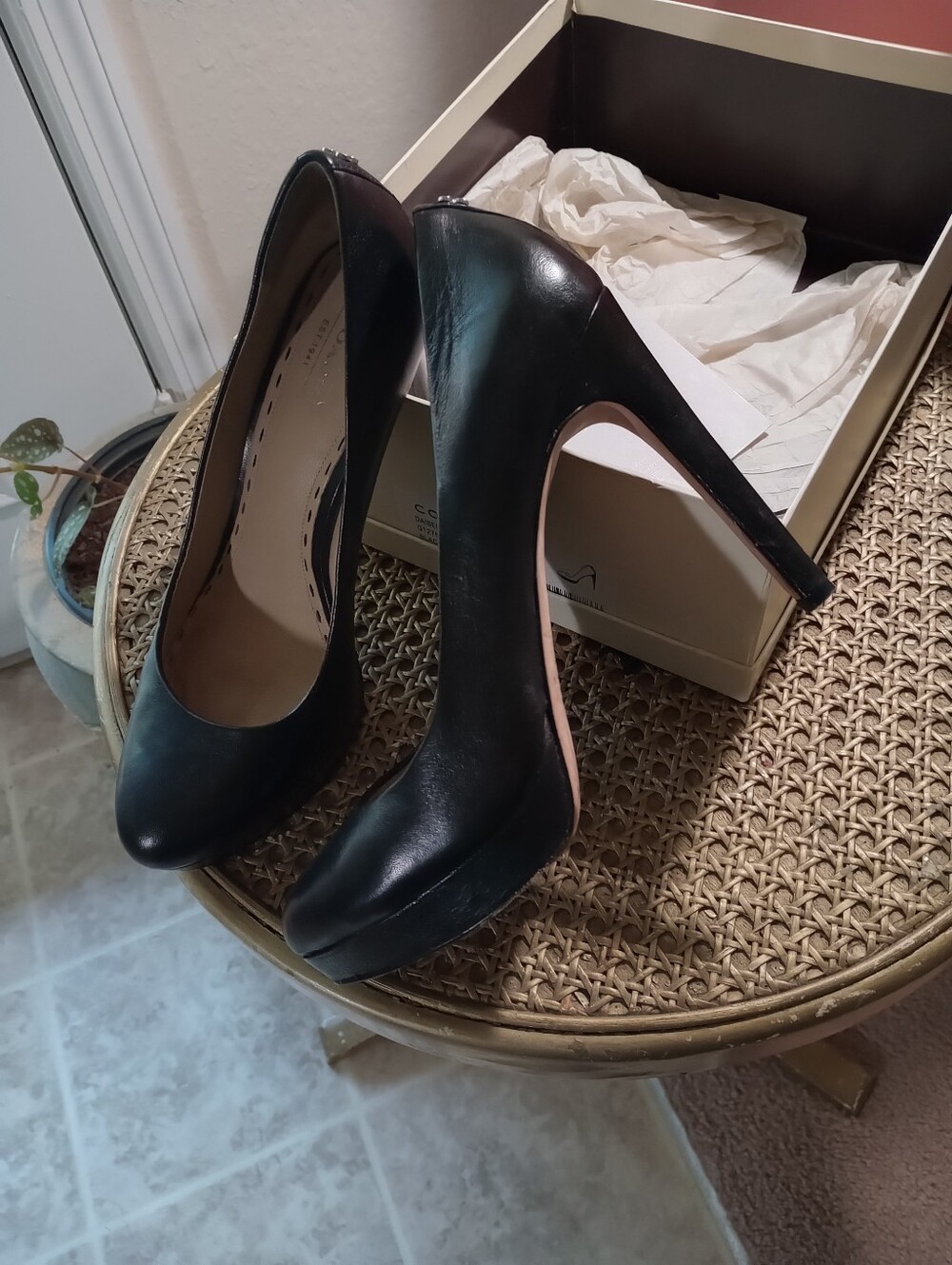 Coach Black Leather Stiletto Pumps